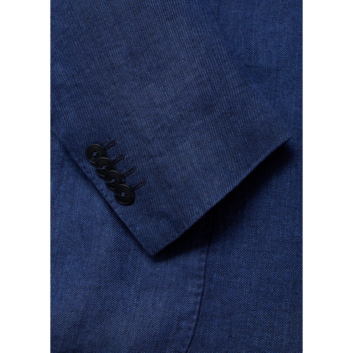 Mango Man linnen colbert donkerblauw