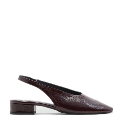 Mango leren slingback loafers bordeaux afbeelding