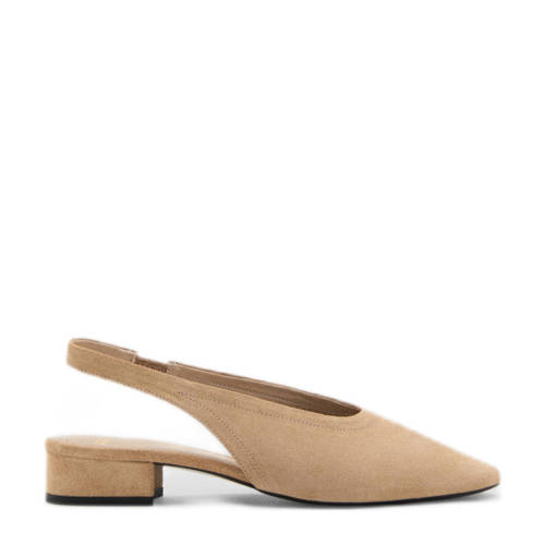 Mango suède slingback loafers beige afbeelding