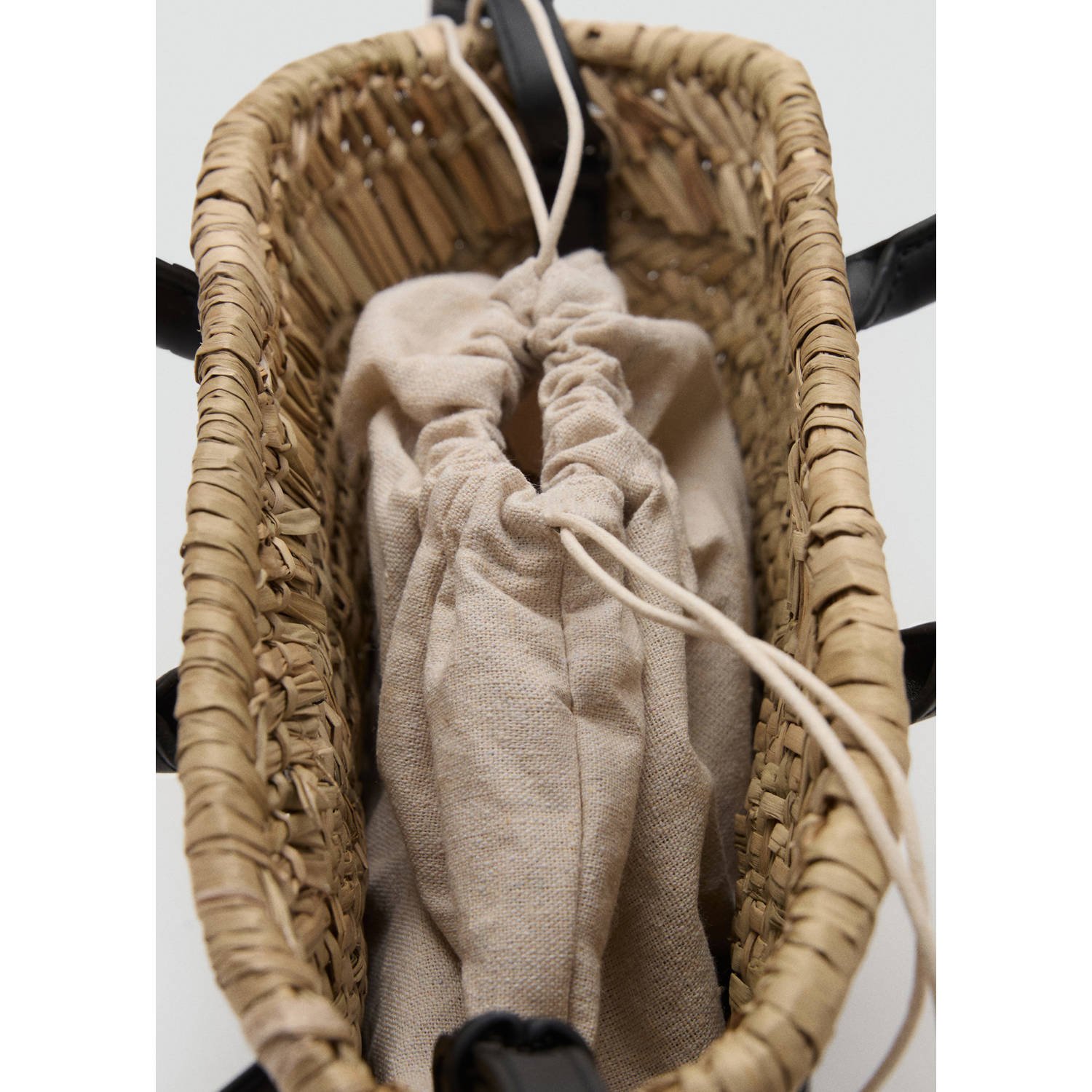 Mango mini shopper naturel zwart