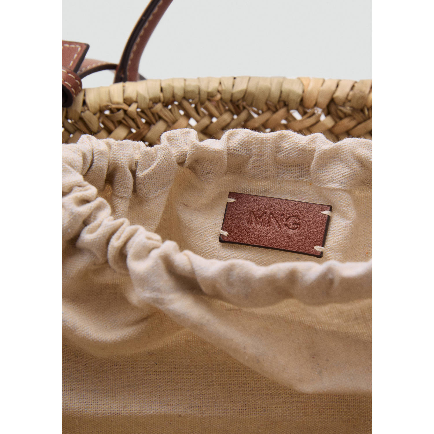 Mango mini shopper naturel bruin