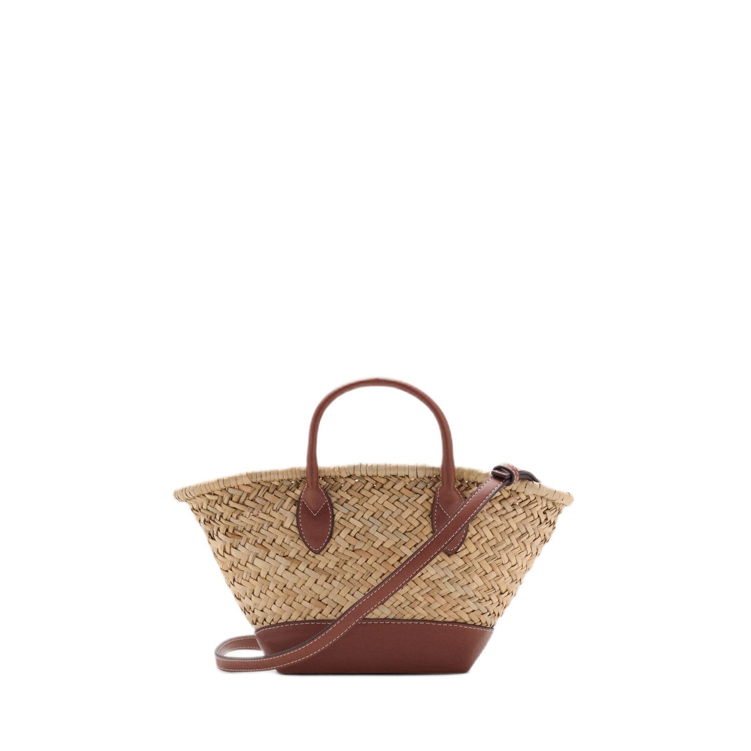 Mango mini shopper naturel bruin