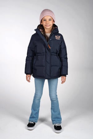 gewatteerde jas donkerblauw
