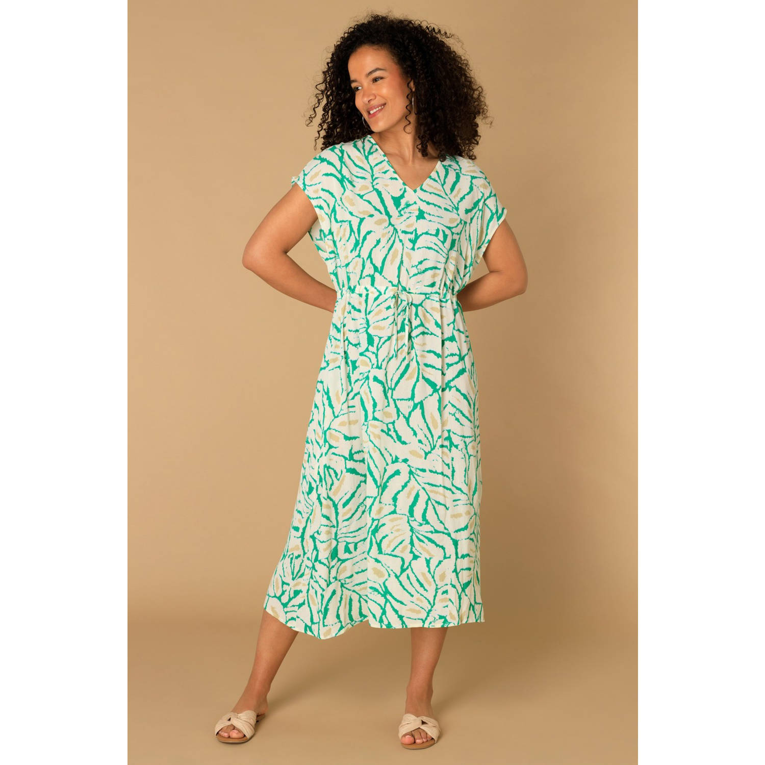 Ivy Beau zomerjurk groen