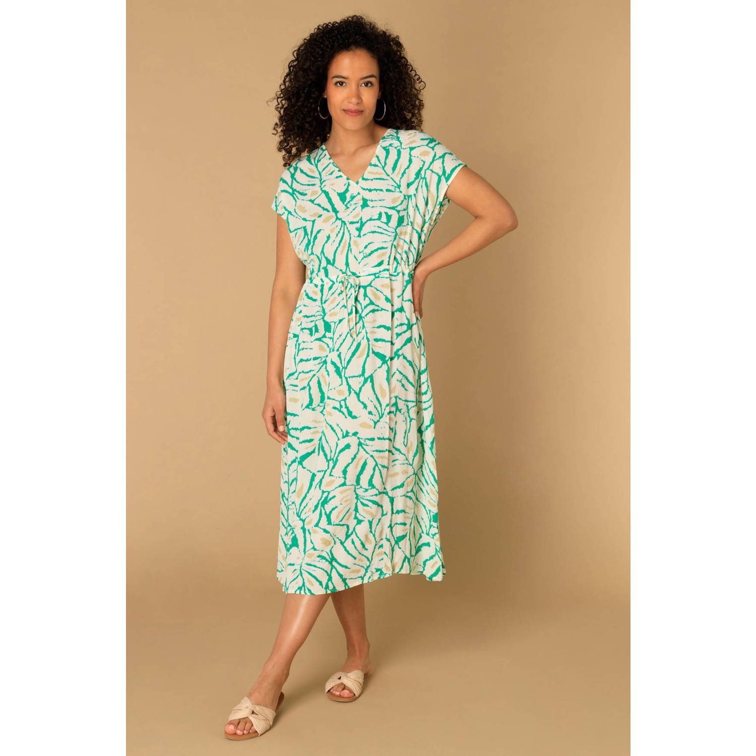 Ivy Beau zomerjurk groen