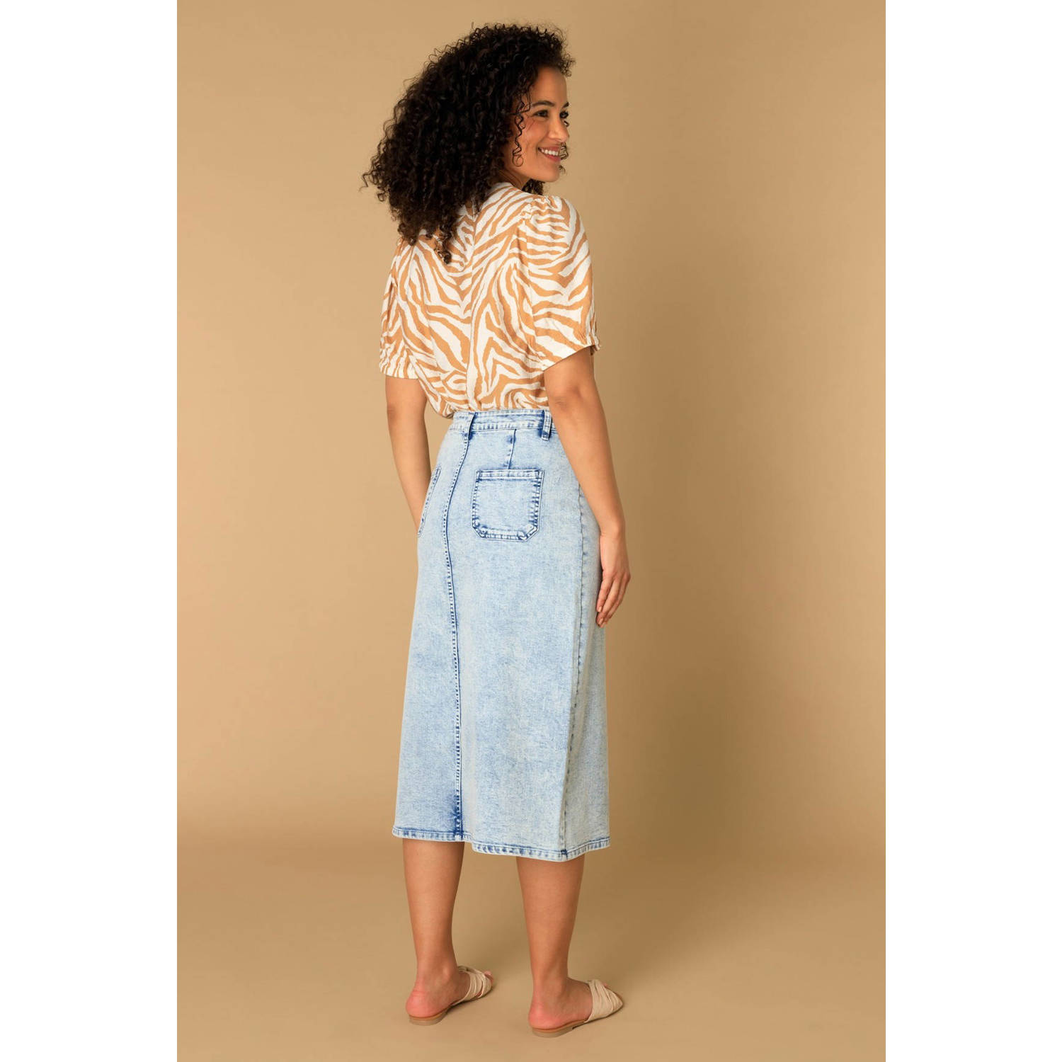 Ivy Beau denim spijkerrok light blue denim