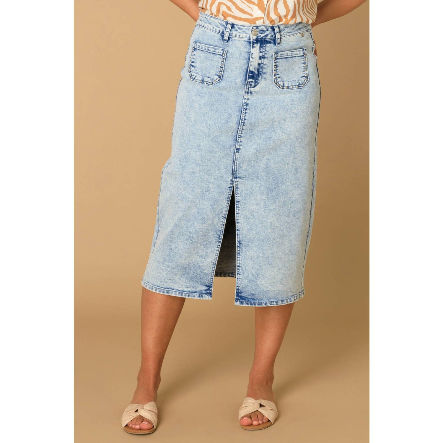 Ivy Beau denim spijkerrok light blue denim