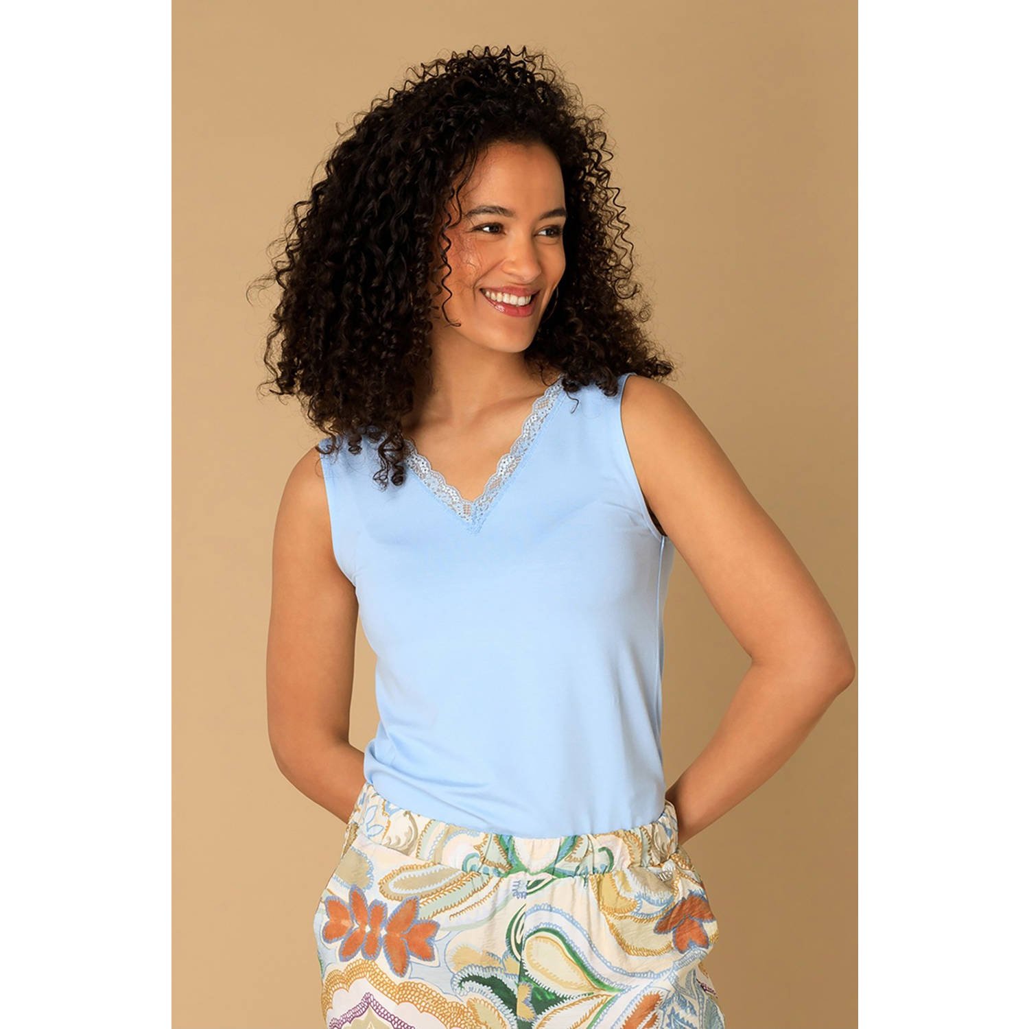 Ivy Beau mouwloze top lichtblauw