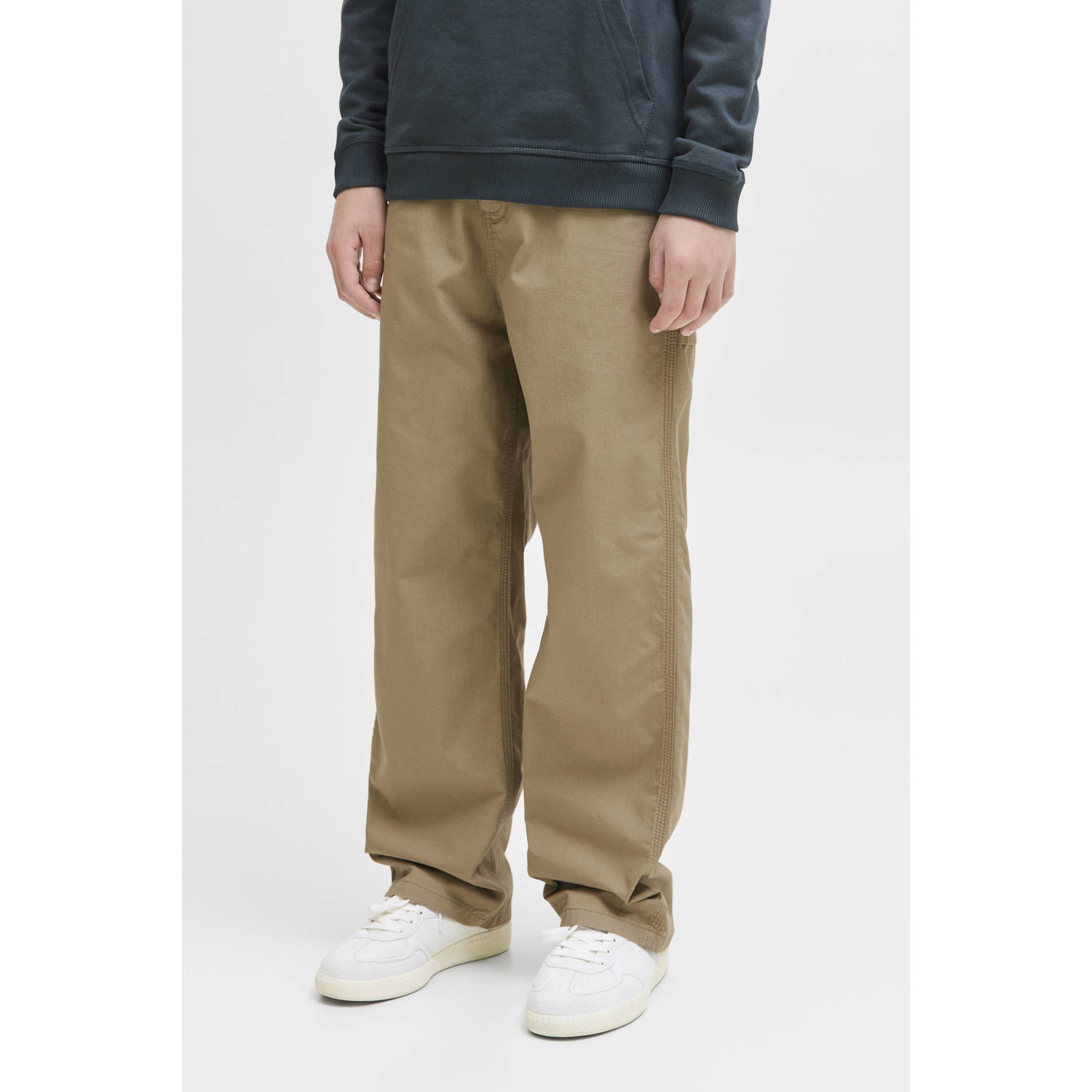 JACK & JONES JUNIOR wide leg casual broek bruin