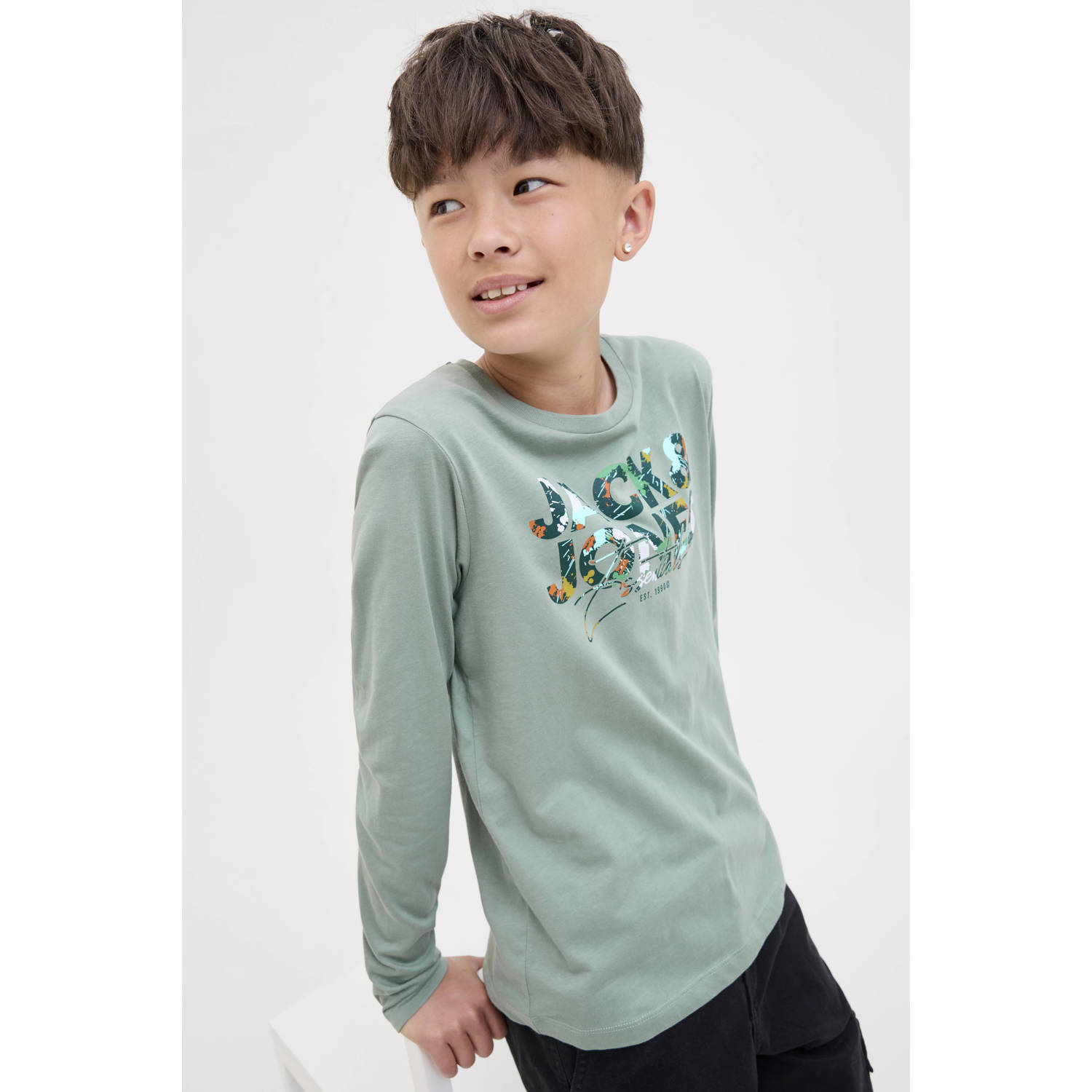 Jack & Jones Junior Shirt met lange mouwen JJGEPLAS TEE LS CREW NECK JNR