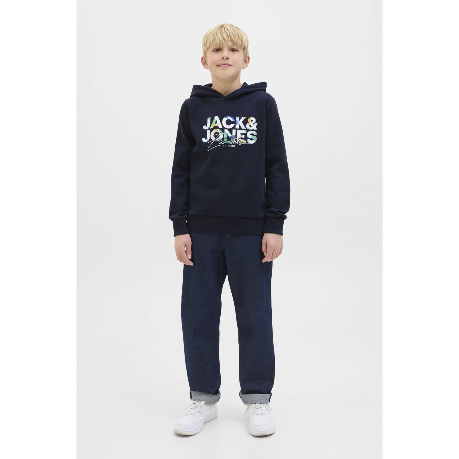 JACK & JONES JUNIOR hoodie donkerblauw