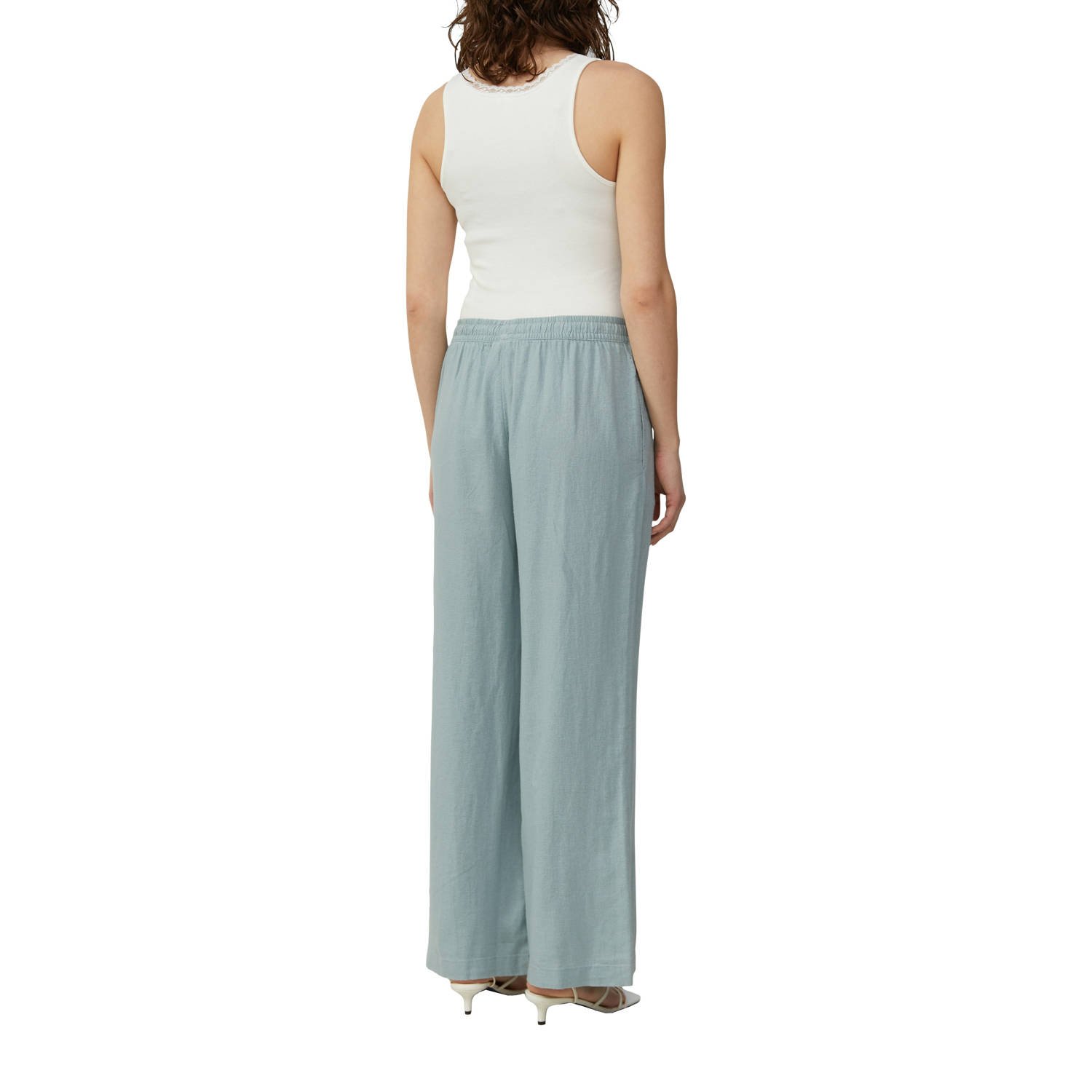 Q S by s.Oliver linnen wide leg regular waist casual broek