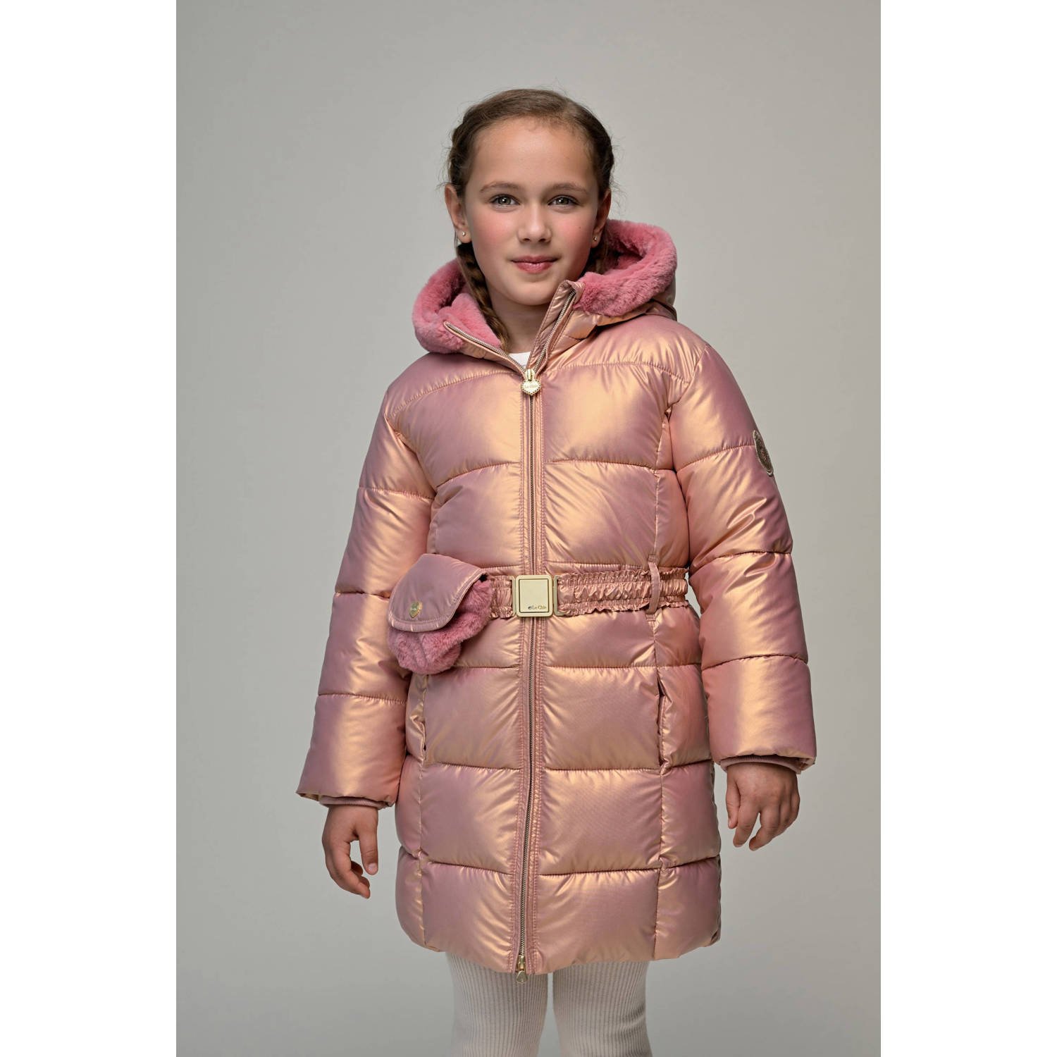 Le Chic gewatteerde jas roze