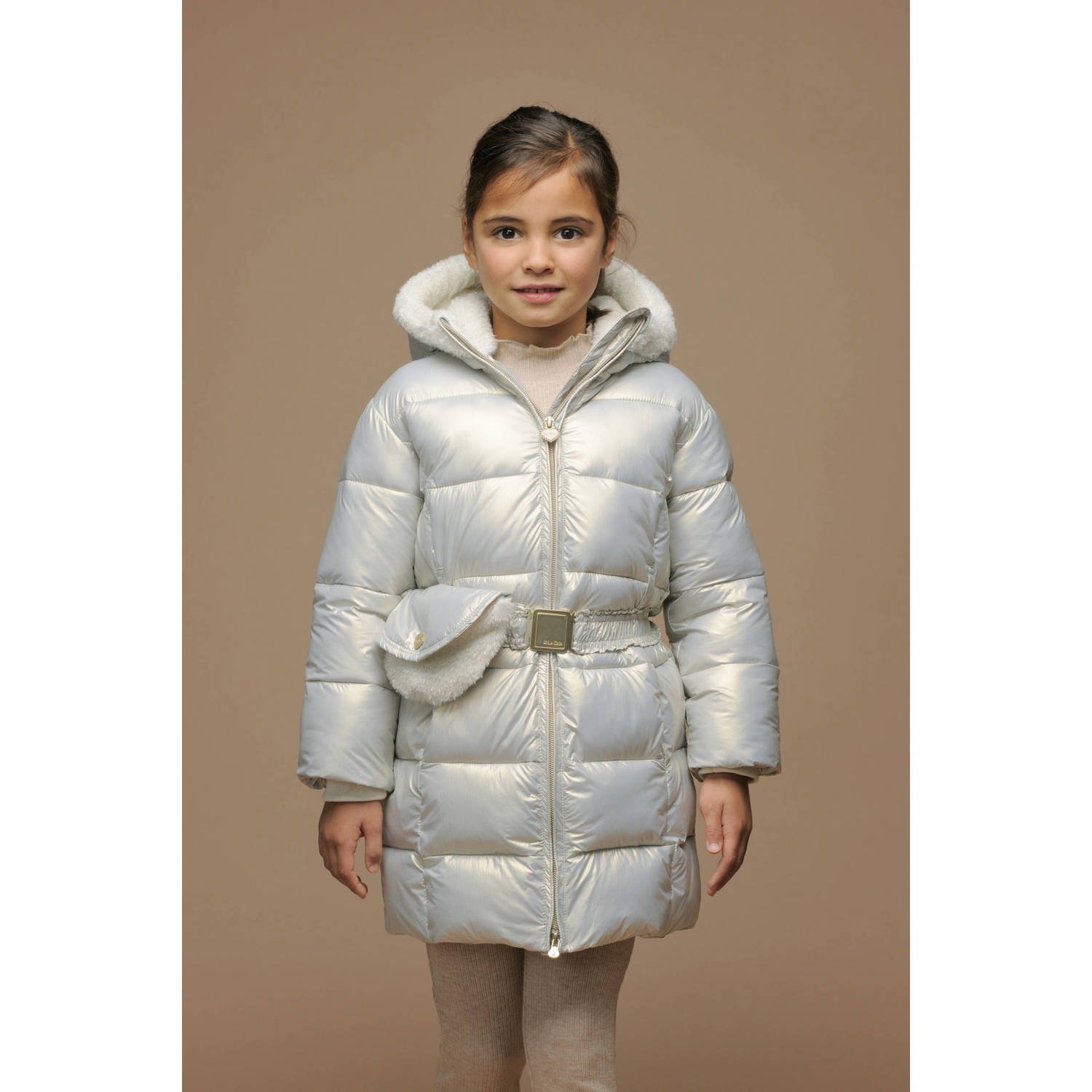 Le Chic gewatteerde jas zilver
