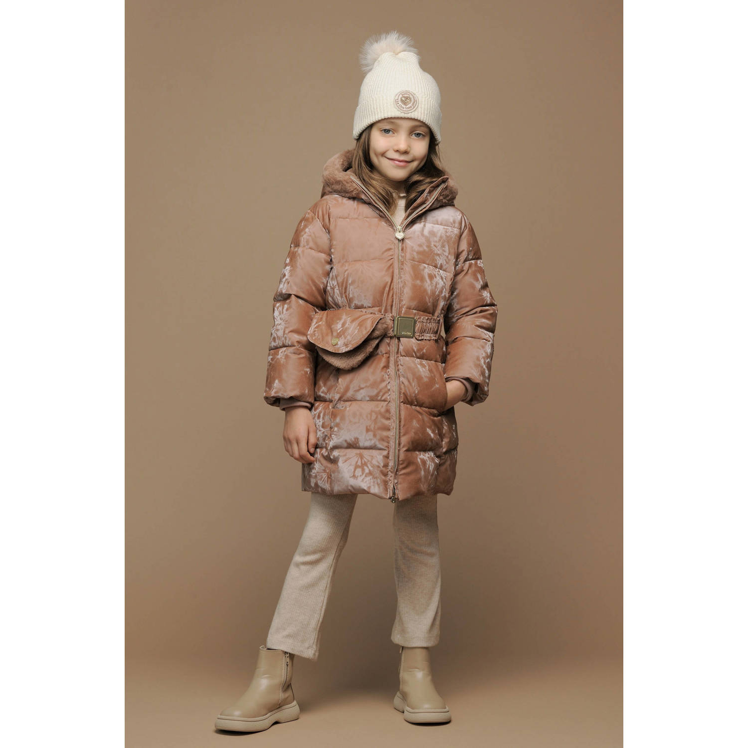 Le Chic gewatteerde jas bruin