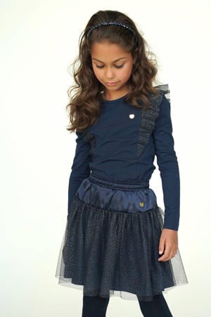 midi rok donkerblauw