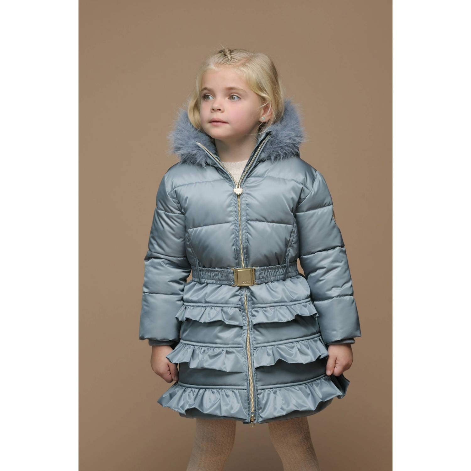 Le Chic gewatteerde jas blauw