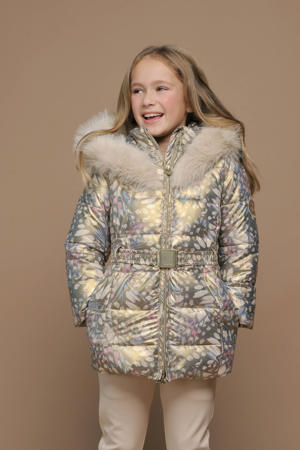 gewatteerde jas beige