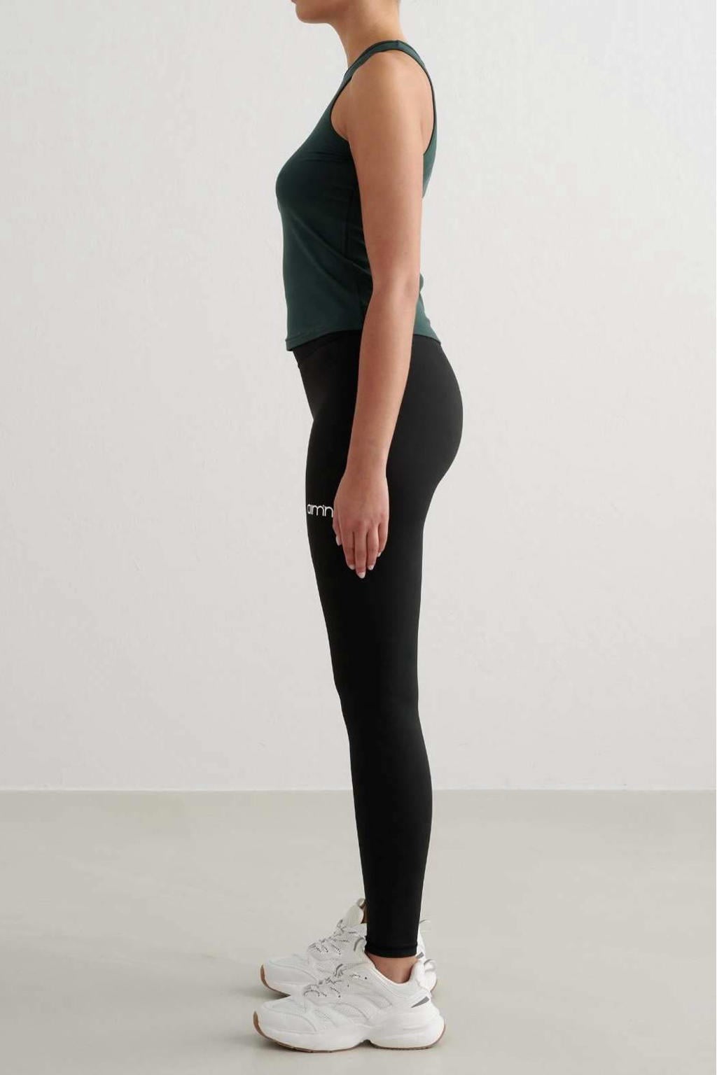 Grijsgroene dames Aim'n sporttop Basic van polyester met ronde hals