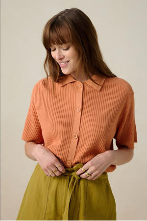 gebreid vest oranje