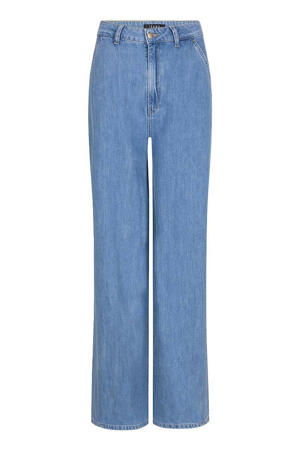 high waist light blue denim