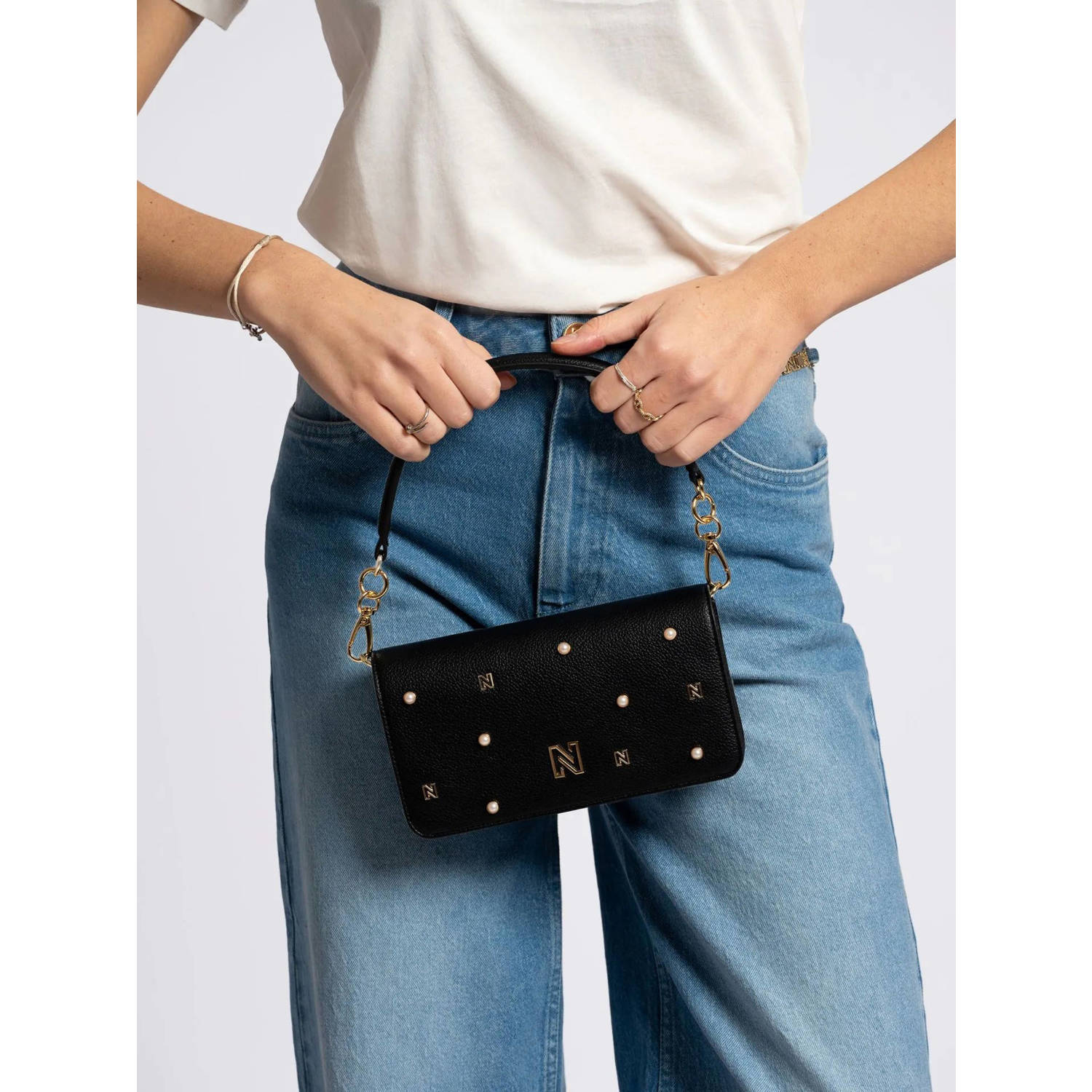 NIKKIE crossbody tas Abby Pearl zwart