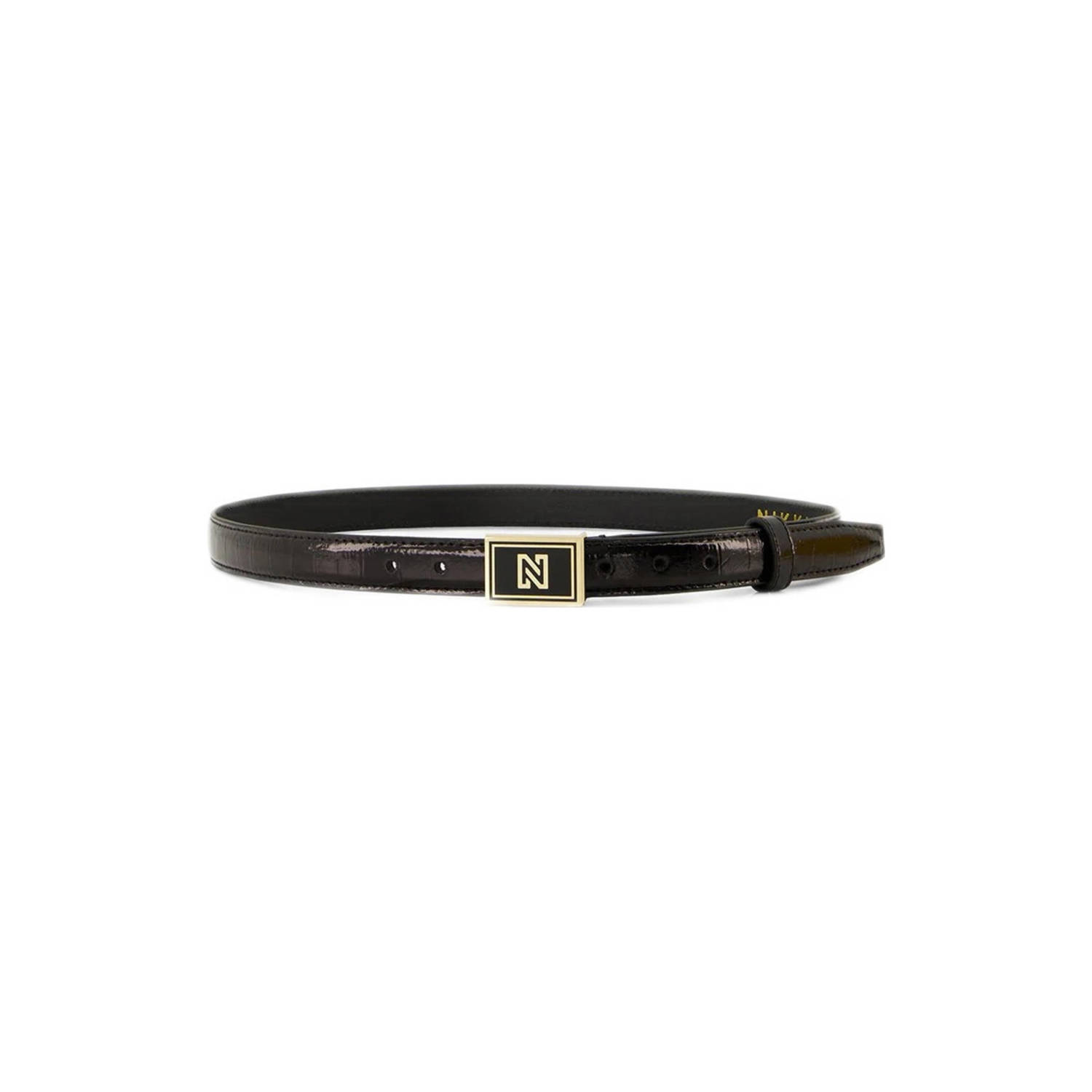 NIKKIE leren riem Lemoore zwart