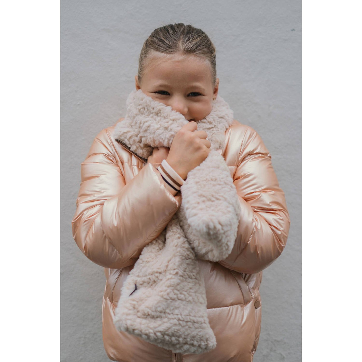 Like Flo imitatiebont sjaal + haarband beige