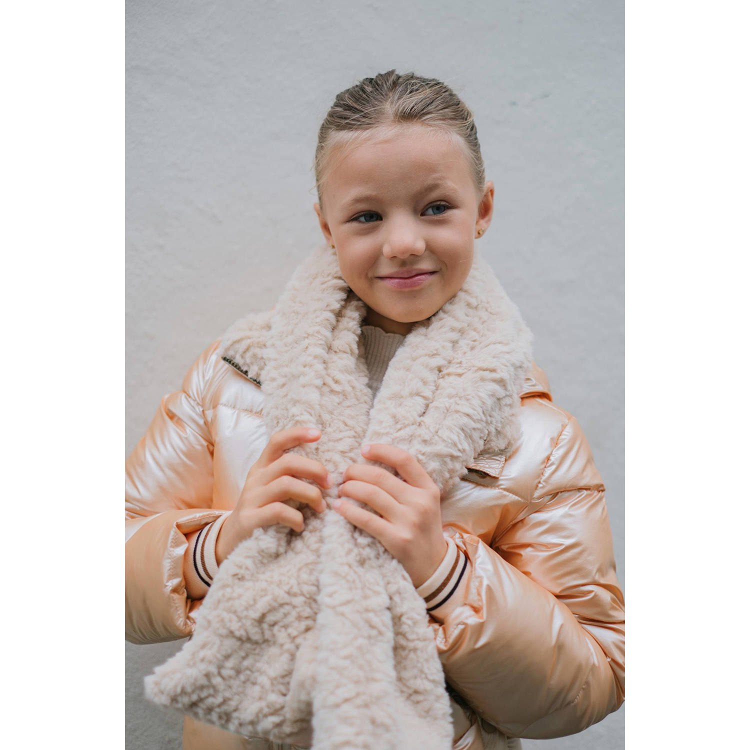 Like Flo imitatiebont sjaal + haarband beige