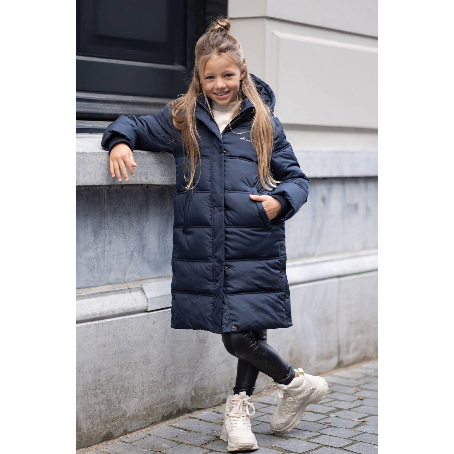 Like Flo gewatteerde jas donkerblauw