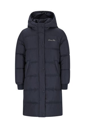 gewatteerde jas donkerblauw