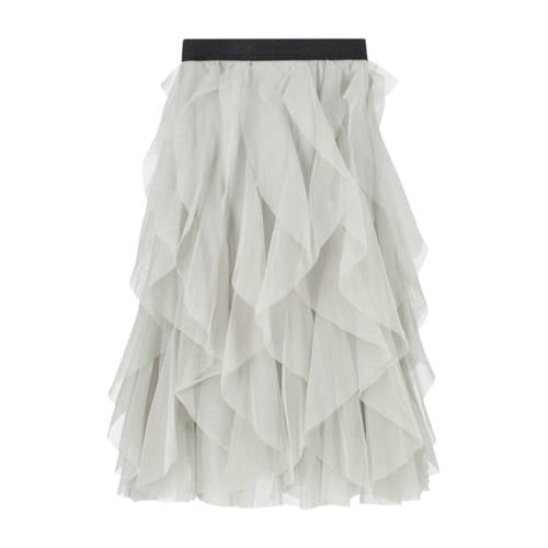 Like Flo Young kanten midi rok grijs afbeelding