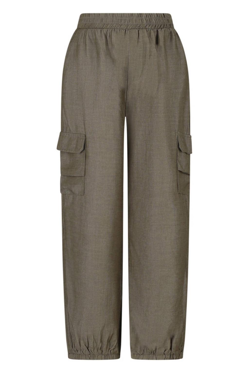 Groene meisjes Like Flo Young casual broek met regular waist, elastische tailleband en effen