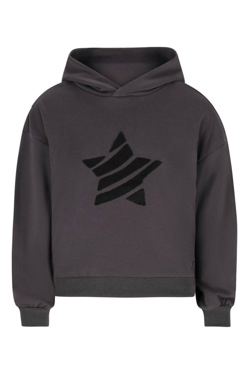 Grijze meisjes Like Flo Young hoodie van katoen met printopdruk, lange mouwen en capuchon