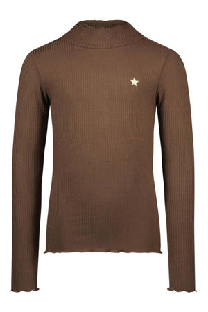 longsleeve rib gebreid bruin