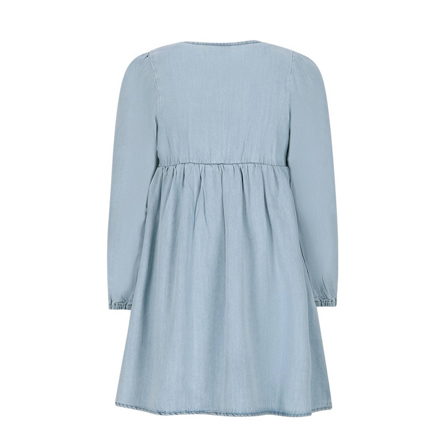 Like Flo denim A-lijn jurk lichtblauw