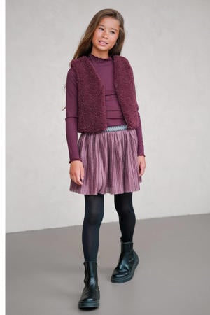 midi jurk rib gebreid donkerrood