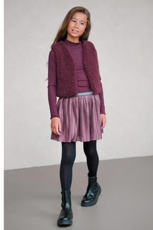 midi jurk rib gebreid donkerrood