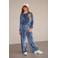 Like Flo straihgt fit fluwelen jumpsuit blauw