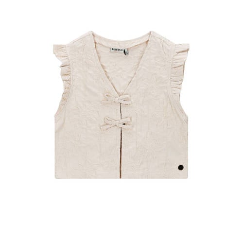 Like Flo denim gilet beige afbeelding