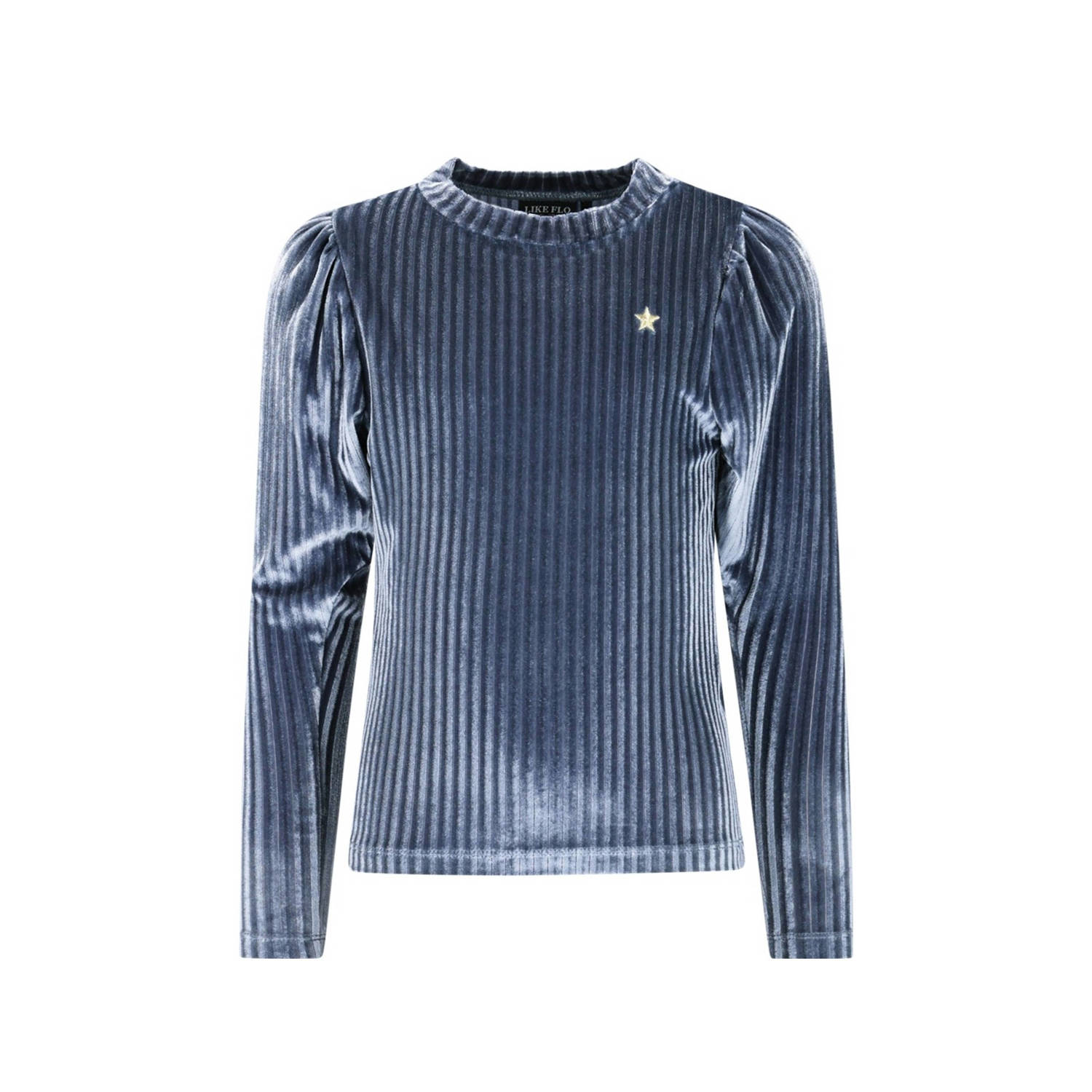 Like Flo fluwelen blousetop blauw