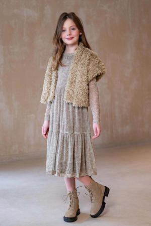 midi jurk beige