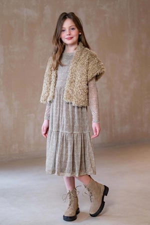 midi jurk beige