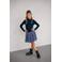 Like Flo jurk met col rib gebreid donkerblauw