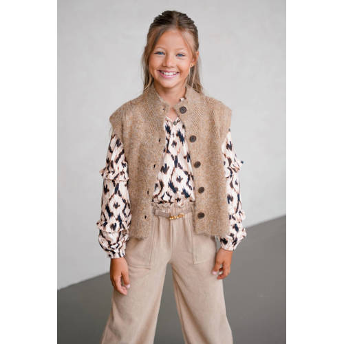 Like Flo Young cardigan lichtbruin gebreid afbeelding