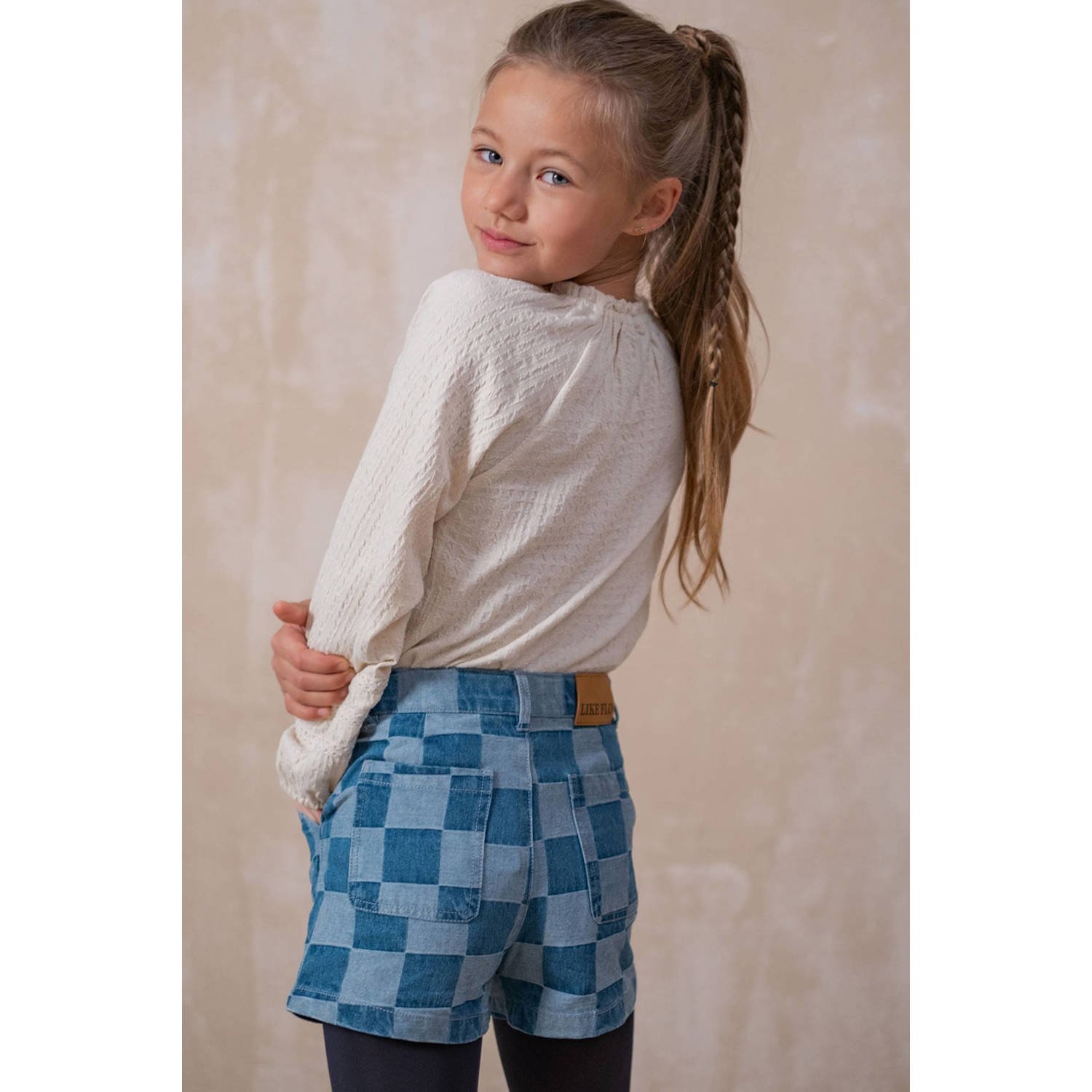 Like Flo denim regular casual short blauw