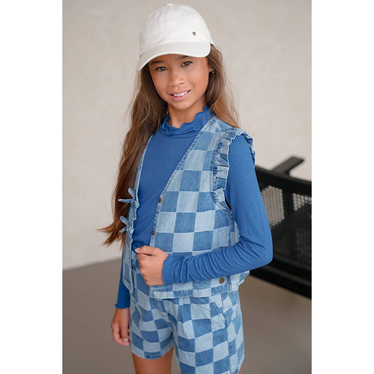 Like Flo longsleeve blauw rib gebreid