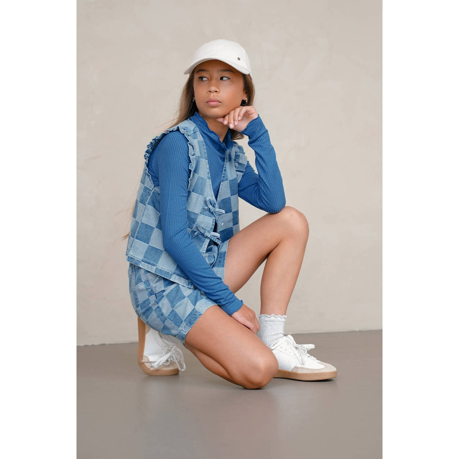 Like Flo longsleeve blauw rib gebreid