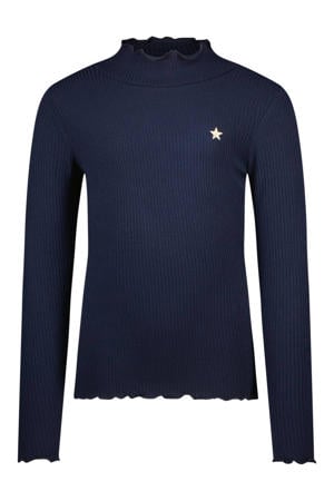 longsleeve rib gebreid donkerblauw