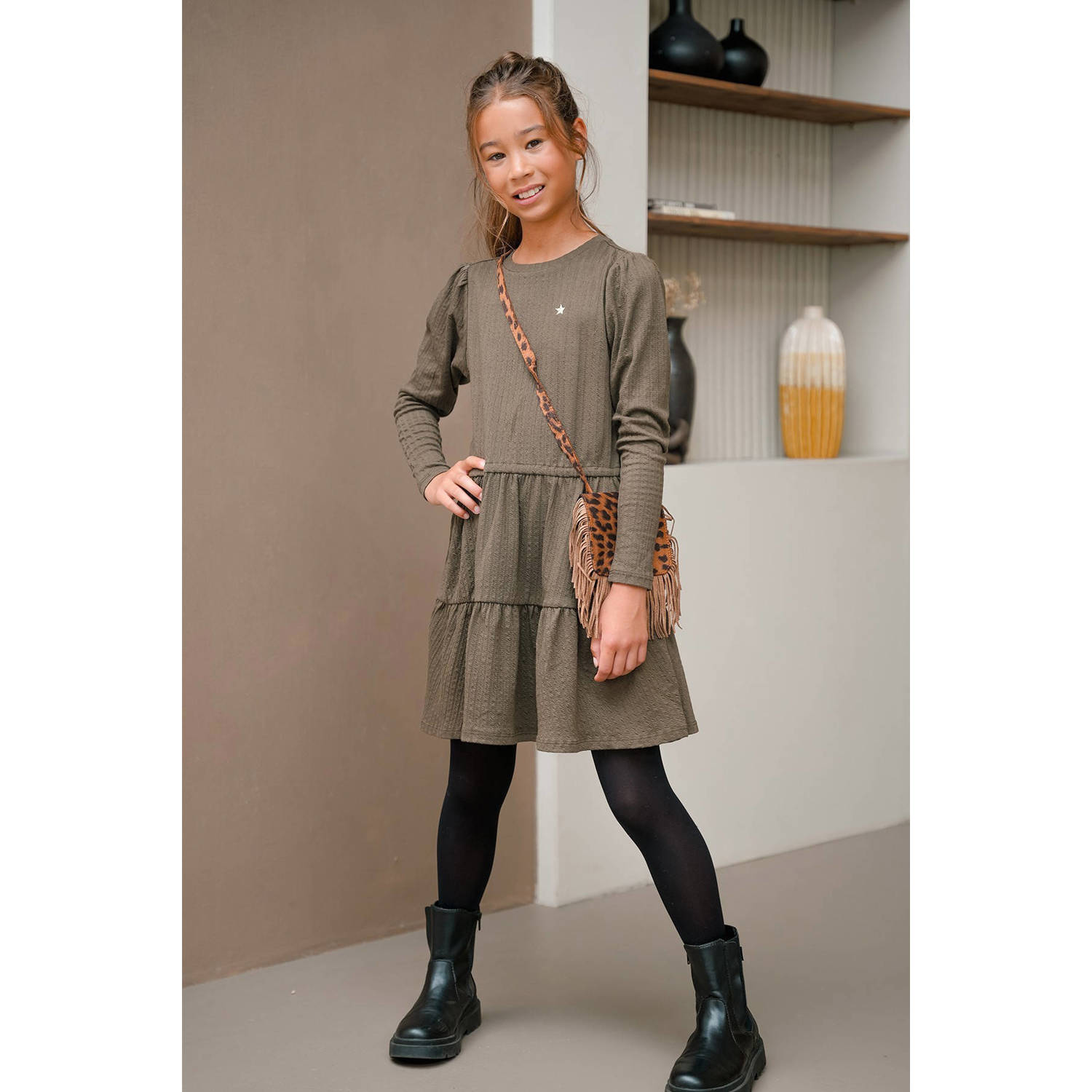 Like Flo midi jurk groen